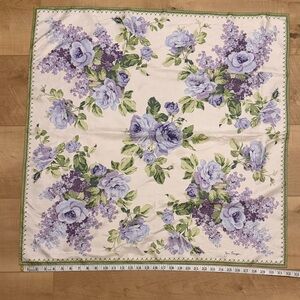 Jim Thompson Silk Scarf Floral Purple Lavender Botanical Square Vintage Luxury